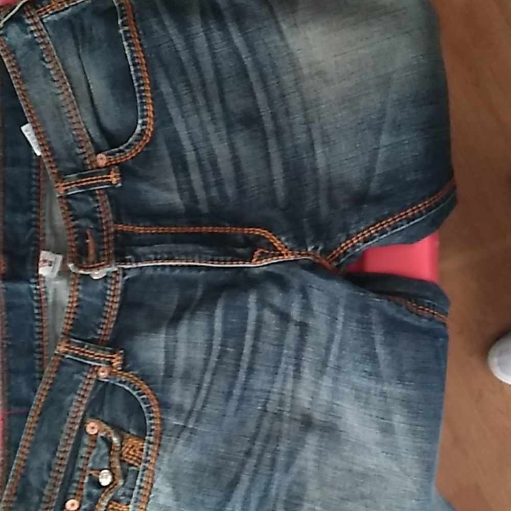 Men's True Religion Jeans, Size 40, Blue w/Brown stitching